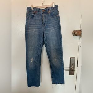 Madewell The High-Rise Slim Boyjean in Dover Wash: Raw-Hemmed Edition